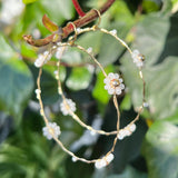 Wire-Wrapped Beaded Daisy Hoop Earrings