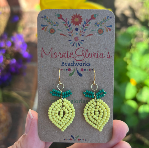 Beaded Lemon Earrings