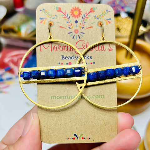 Gemstone Split Hoop Earrings
