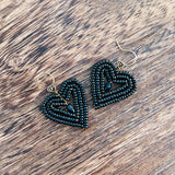 Small Beaded Heart Earrings