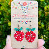 Beaded Strawberry Earrings