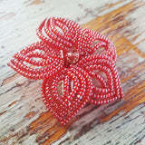 Small Beaded Flower Hair Clip and Brooch Pin