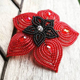 Double Layer French Beaded Flower Hair Piece