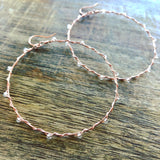 Wire Wrapped & Beaded Copper Hoop Earrings