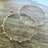 Wire Wrapped & Beaded Copper Hoop Earrings