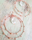 Gemstone Goddess - Wire Wrapped Double Hoop Beaded Earrings