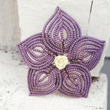 Large Beaded Hair Flower and Brooch Pin