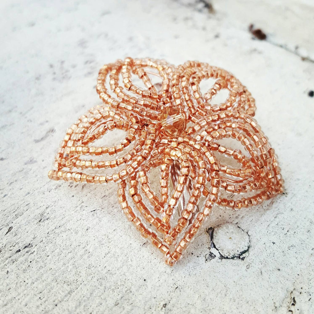 Small Beaded Flower Hair Clip and Brooch Pin – MorninGloria's