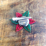 Beaded Poinsettia Hair Piece and Brooch Pin