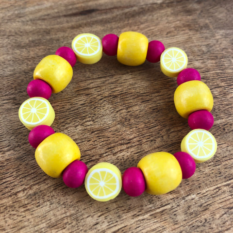 Pink Lemonade Beaded Stretch Bracelet Kit for Kids