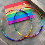 Rainbow Block Hoop Earrings