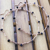 Wire Wrapped Crystal Copper Hoop Earrings
