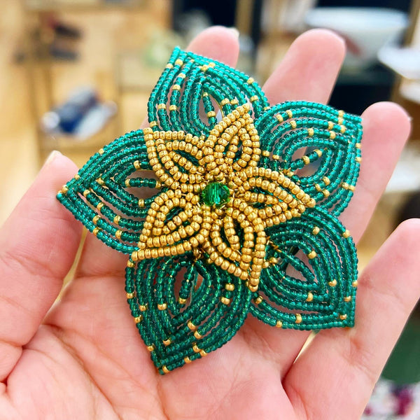 Small Beaded Flower Hair Clip and Brooch Pin – MorninGloria's