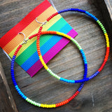 Rainbow Block Hoop Earrings